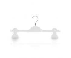 Kiroplast Grucce per Pantaloni Pinze Stampelle Salvaspazio Appendini Plastica Pinza Clip Gonne Appendini Gonne Grucce 36 cm (15, Bianco)