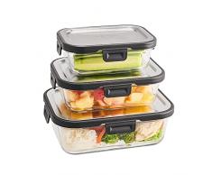 SILBERTHAL Contenitori per Alimenti Vetro con Coperchio | Set Contenitori Alimentari Vetro ermetici | Frigoverre salvafreschezza | Contenitori Vetro microonde
