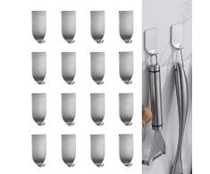 16 Pezzi Ganci Adesivi Autoadesivo.Ganci Adesivi Acciaio INOX.Appendono Adesivo. Ganci da Parete Adesivi.Appendini da Porta Adesivi.Appendiquadri Adesivo Gancio Appendiabiti Appiccicosi/Gancio Stretto