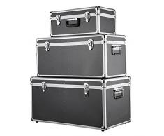 IKAYAA 3PCS Alluminio Strumento Scatole Caso Bloccabile Archiviazione Scatole Contenitore con Maniglie