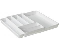 Rotho Domino PortaPosate con 7 Scomparti, Plastica (PP) senza BPA, Bianco, 39.7 x 34.1 x 5.1 cm