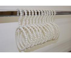 HDW - GRUCCE GANCIO TONDO IN PERLE BIANCHE APPENDI FOULARD/SCIARPE (GANCIO TONDO PERLE BIANCHE) PEZZI 12