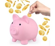 Salvadanaio A Forma Salvadanaio Per Bambini, Grande Salvadanaio, Decorazione Salvadanaio, Con Corpo In Gomma Morbida, Salvadanaio Forma Di Maiale Carino - Piggy Bank Indestructible Salvadanaio Rosa