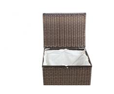 AVANTI TRENDSTORE - Pepero - Cesto per Biancheria in polyrattan con Fodera in Cotone, Disponibile in Diversi Colori e Misure (Marrone, Lap 45x38x55 cm)