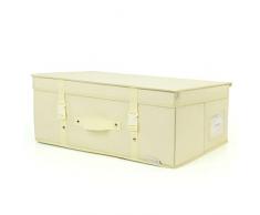 HANGERWORLD Scatola per Vestiti 35x55x20cm in Tessuto Traspirante Avorio con Coperchio per Abito Sposa