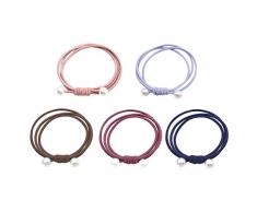 Beaupretty 10 Pz Corda per Capelli Elastica Perla Coda di Cavallo Portacravatte Elastici per Capelli Scrunchies per Donna Ragazza Bambini Acconciatura da Sposa da Donna E Altro (Colore Casuale)