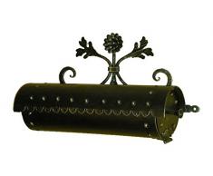 Lorenz Ferart 6024.0 Portagiornali, Ferro Battuto, Struttura Base Nero Sfumata a Mano, Argento