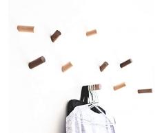 anaan One-Tenth Appendiabiti da Parete Legno Attaccapanni Muro Ganci appendi Cappotti Moderno Design Ingresso Decorazione Scandinave (1x Noce, M Φ3*8cm)