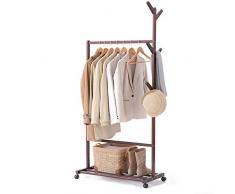 Racks Appendiabiti Appendiabiti Semplice da attaccapanni in Legno Massiccio Appendini da Camera da Letto semplici (Colore : A)