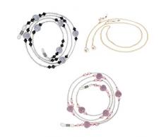 Bonarty 3pcs Occhiali Da Sole Occhiali Da Sole Portacravatte Collana Catene Da Collo
