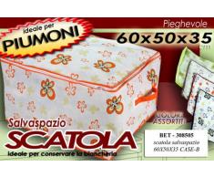 Set 2pezzi scatola borsone telato salvaspazio copripiumone 60*50*35 portabiancheria decoro fiori; colori assortiti
