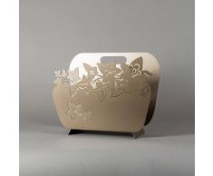 ARTI E MESTIERI Portariviste moderno in ferro in metallo Edera Bronzo