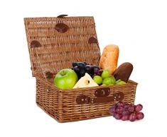 Set di cestini da picnic in vimini, cestello con coperchio a maniglia, cestino da picnic per 2 4 persone, cestino da spiaggia, uso esterno