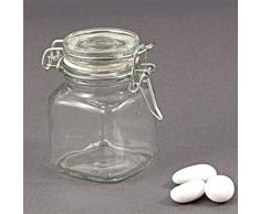 48x Barattolo barattoli in vetro con chiusura ermetica portaconfetti 80