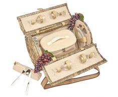 Les Jardins de la Comtesse-Cestino in Vimini Opéra per 4 Persone di Colore Beige, Completo con Scomparto isotermico Amovibile - Dimensioni: 47 x 30 x 30 cm