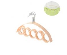 TOPBATHY 4Pcs Porta Sciarpe Gruccia a Anelli Porta Sciarpa Appendino in Plastica Antiscivolo 5 Anelli (Beige)