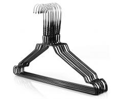 Hangerworld 50 Grucce Appendiabiti 40cm in Metallo Colorato Nero Salvaspazio per Casa e Lavanderia