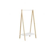 JIAO PAI Cappello Appendiabiti, Legno Solido Barra Orizzontale Asta Appendiabiti in Stile Giapponese Home Coat Rack Simplicity Storage Appendini (Color : White, Size : 156 * 61 * 112CM)