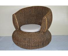 fantasie d oriente POLTRONA RELAX RATTAN BANANO ARREDAMENTO GIARDINO VIMINI PER ESTERNO INTERNO