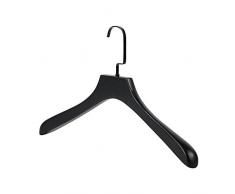 ZAGO Appendiabiti Abbigliamento Uomo Negozio di Alta qualità Opaca Spessore stendini in Legno 5 Pezzi di Nero Puro Appendini in Legno Massiccio Ganci pratici (Color : Photo Color, Size : 43x3cm)