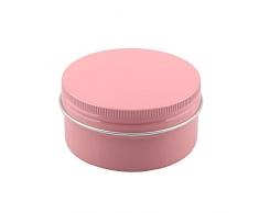 ZEOABSY 20 Pezzi 80 ml Rosa Barattoli di alluminio Scatola Alluminio a Vite Vasetti Rotondo per DIY Candele Cosmetico Caramella Gadget Balsamo Labbra con 1 Etichette e 5 Cucchiaio