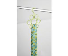 mDesign appendi sciarpe a forma di fiore – ideale gruccia portacravatte, sciarpe e foulard da armadio – 7 passanti fungono da portacinture – colore: verde limone