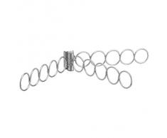 InterDesign Tru-Grasp Portasciarpe Oscillante, 15 Anelli, Metallo, Argento, 31x3x6.5 cm