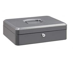 ARREGUI Elegant C9246 Cassetta di sicurezza con chiave per contare e trasportare denaro | Cassetta Portavalori in acciaio con vassoio Portamonete | Cassaforte portatile de 30 cm di larghezza | Grigio