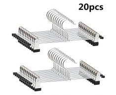 Bkrdty Grucce con Clip 20 Pezzi 40cm Grande Grucce Gonne Antiscivolo in Metallo con Mollette Metalliche per Gonne Pantaloni Pantaloni Jeans