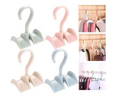 Xinlie Appendino Regolabile per Cravatta Portacravatte Classico Hook Premium Porta Cravatta Girevole Storage Rack Holder Bag Borsa Holder Borse Hook Hanger Hooks for Bag Backpack Strap Tie Scarf(4PCS)