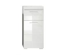 Trendteam 1393-802-01 - Cassettiera da bagno Amanda, 37 x 79 x 31 cm, ante lucide, colore: bianco