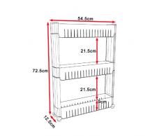 Macallen Carrellino Salvaspazio Scaffale per Cucina Bianca Portaoggetti Scaffalatura