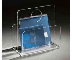 Design portagiornali, portariviste in vetro acrilico di alta qualità, transparente, 33 x 18 cm, A 31 cm, spessore vetro acrilico 5 / 8 mm