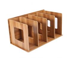 Mumusuki Portariviste per libri multifunzionale in legno fai-da-te con scaffale per libri, scaffale per libri, libri per adulti, insegnanti(Legno di ciliegio)