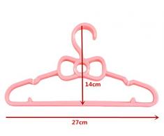 Joy Feel Buy 10 Pezzi per Bambini in plastica Gruccia Bowknot Gancio Appendiabiti Design Antiscivolo per Bambini di 0 – 3 Anni (Rosa)