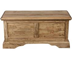 Cassapanca Country in legno massello di tiglio finitura naturale 100x38x48 cm
