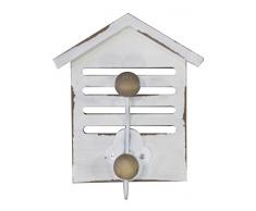 Keyhomestore- Appendino a Muro, attaccapanni 1 Gancio da Parete in Legno Bianco, Porta Abiti Ideale per casa al Mare - Altezza cm 16. Ideale Come Decorazione per Interni, Idea Regalo.