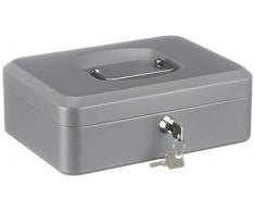 ARREGUI Elegant C9236 Cassetta di sicurezza con chiave per contare e trasportare denaro | Cassetta Portavalori in acciaio con vassoio Portamonete | Cassaforte portatile de 25 cm di larghezza | Grigio
