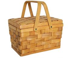 Cupsofu Cestino da Picnic Stile Cestini da Escursionismo Scatola di Immagazzinaggio Torta Decorazione da Tavolo Fotografia Cesto di a Mano -Colore