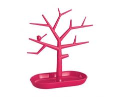 Alberello portagioie in plastica colorata rossa con vaschetta svuotatasche. Misure 24xh.30cm