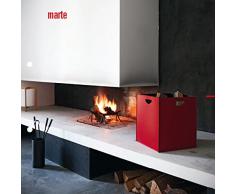 MARTE: portalegna in cuoio colore Testa di Moro, contenitore in cuoio, borsa in cuoio, cesta per legna, cesta per giochi.