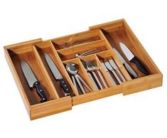 Kesper - Portaposate Regolabile, in Legno di bambÃ¹, Marrone, 35Â x 43Â x 6,5Â cm, 5808513Â 