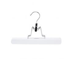 Amazon Basics, Grucce per pantaloni in legno, bianco, confezione da 10