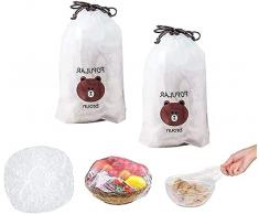 Sacchetti salvafreschezza, sacchetti per panini, sacchetti per alimenti, elastici e regolabili, per pic-nic, barbecue, freschezza, impermeabili (200 pezzi)