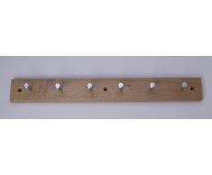 Attaccapanni appendino appendiabiti gancio appendiabit vero legno rovere naturale 5 gancio 500 x 90 x 60mm