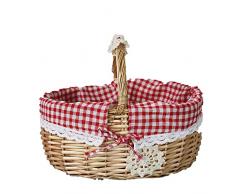RZHJYR Picnic allaperto Cestino Rattan Portatile Pastorale Picnic canestro Vimini Cestino della Spesa del Cestino di Verdure Cestino della Spesa Adatto for Il Picnic allaperto (Color : Brown)
