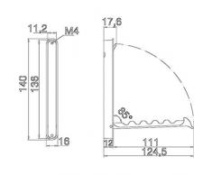 Gedotec Ganci pieghevoli da parete Ganci guardaroba Appendiabiti pieghevoli MITAL | Ventilatore da far entrare 140 x 16/128 mm | Cromo opaco | Appendino | pensile pieghevole - 1 pezzo