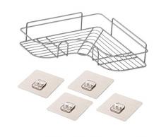 ZJN-JN Ripiani Muro Frame Corner Bagno Punch Libero Frame Corner Doccia mensola in Ferro battuto Shampoo Bagagli Supporto della cremagliera con 4 Ventosa Sticker Appendini Bagno