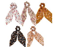 Sciarpe per capelli elastici per capelli fascia elastica per capelli porta coda di cavallo elastica accessori per capelli(5 pezzi)