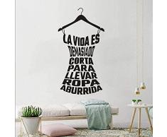 Adesivo Da Parete Stendibiancheria Adesivo Da Parete Lavanderia Decorazione Per Uso Domestico Appendino In Vinile Citazioni Adesivi Murali Poster Rimovibile 52X75 Cm